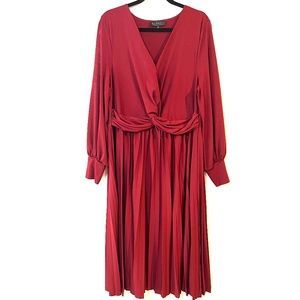Eloquii Knot Front Pleated Dress